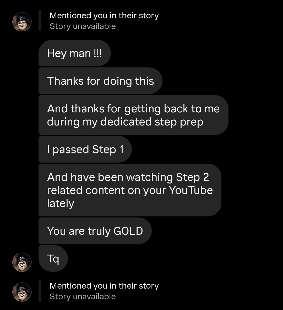 Student testimonial screenshot