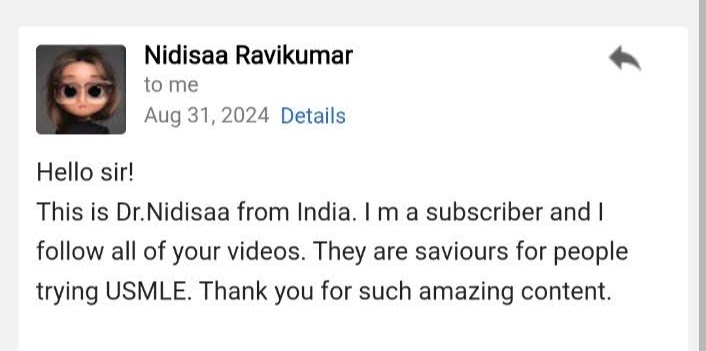 Student testimonial screenshot